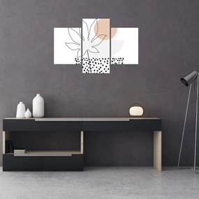 Kép - Vonal művészet virágok N⁰3 (90x60 cm)