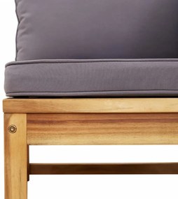 2 db tömör akácfa kerti kanapé párnákkal