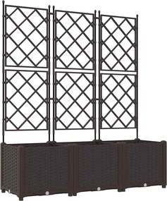 vidaXL Kerti cserép 3 pcs Barna 120 x 40 x 143 cm Acél