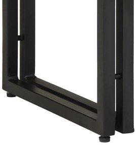 Végasztalok Fekete 120x33x75 cm Tömör akácfa és fém
