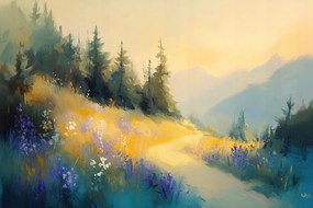 Vászonkép Canvas Tájkép Hegyek Út Ösvény 120x80