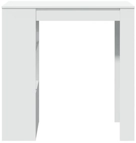 fehér szerelt fa tárolórekeszes bárasztal 102 x 50 x 103,5 cm