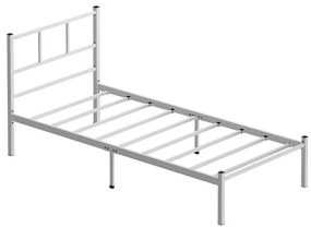 ROVAN masszív fém egyszemélyes ágy 90x200 cm, fehér, teherbírás 120 kg