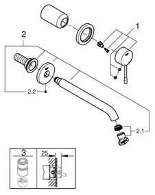 GROHE 19967DC1 - ESSENCE 230 mm-es kétlyukú mosdócsaptelep, rozsdamentes acél