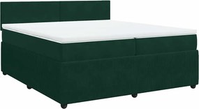 vidaXL sötétzöld bársony rugós ágy matraccal 200x200 cm