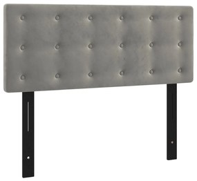 világosszürke bársony fejtámla 100x5x78/88 cm