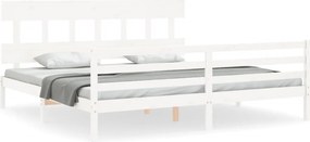 vidaXL tömör fa ágykeret fejtámlával 200 x 200 cm