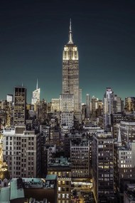 Poszter 30x45cm Empire State Building New York panorámával