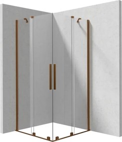 Prizma zuhanykabin_90x90, szálcsiszolt bronz (KTJ C39R+KTJ C39R)