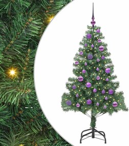 vidaXL Karácsonyfa 150 LED-del állvánnyal Zöld 150 cm PVC