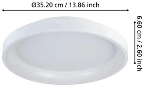 Eglo 901248 - LED Dimmelhető mennyezeti lámpa LORETELLO LED/12W/230V fehér + + távirányító