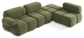 Világoszöld bársony moduláris sarokkanapé (jobb oldali) Lokua – Makamii