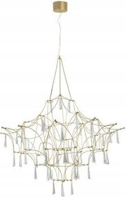 Nova Luce függeszték Goro átlátszó kristály és arany fém Led 20W 230V 3000K