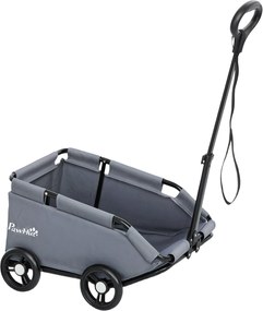 PawHut Kutya Babakocsi, 4-kerekű Összecsukható Kutya Babakocsi Állítható Fogantyúval, Tárolótáskával, Mosható Párnával, Kicsi Kutyák Számára 4 kg-ig,