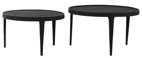 Fekete kerek dohányzóasztal szett 2 db-os ø 75 cm Tobias – Light &amp; Living