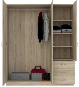 GAYA Gardróbszekrény Tölgy Színben 146 cm.