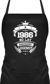 1986 Egy legenda születése 40 éves Kötény Nyomtatott Ajándék 40. Születésnapra