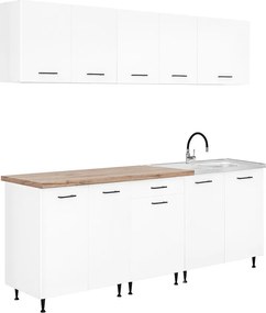 Primo 220 konyhabútor fehér, charlestone tölgy munkalappal