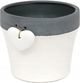 Virágtartó Fedél Fehér Ecru 16x13cm Szívvel 15