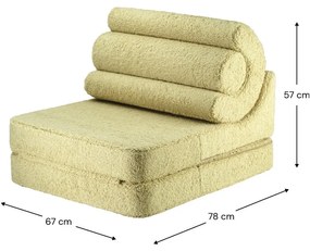 Zöld buklé gyerek fotel Flipster – Wigiwama