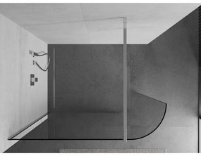 Mexen Kioto, lekerekített zuhanyparaván 160 x 200 cm, 8 mm átlátszó üveg, króm profil, 800-160-101-01-06