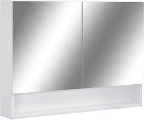 vidaXL fehér MDF tükrös fürdőszobaszekrény 66 x 17 x 63 cm