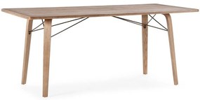 Étkezőasztal tölgyfa dekoros asztallappal 90x180 cm Lujan – MOME