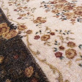 Eredeti barna-krémszínű vintage szőnyeg a nappaliba Szélesség: 160 cm | Hossz: 220 cm
