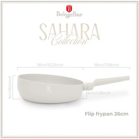 Berlinger Haus indukciós tapadásmentes Flip serpenyő 26 cm matt krém Sahara Collection