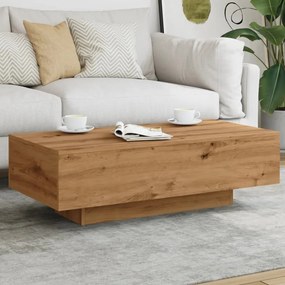 kézműves tölgy színű szerelt fa dohányzóasztal 100x49,5x31 cm