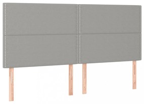 világosszürke szövet ágykeret matrac nélkül 200 x 200 cm