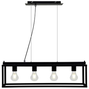 Briloner - Csillár zsinóron BLACK STEEL 4xE27/40W/230V