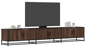 barna tölgyszínű szerelt fa TV-szekrény 240 x 35 x 41 cm