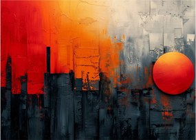 Kép - Absztrakt festmény a városról (70x50 cm)
