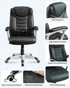 Songmics Ergonomikus irodai szék, állítható magasságú forgószék