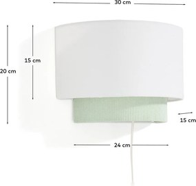 Fehér-türkiz gyerek lámpa textil búrával Bianella – Kave Home