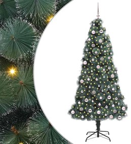 Műfenyő, előre világított karácsonyfagolyó készlettel 240 cm