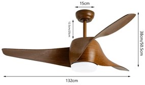 Immax NEO 07286L-LED Dimmelhető mennyezeti ventilátor LED/18W/230V barna Wi-Fi Tuya + távirányító