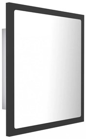 szürke akril LED-es fürdőszobai tükör 40 x 8,5 x 37 cm