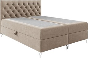 Boxspring ágy, 200x200, bézs Velvet szövet, GULIETTE + ajándék