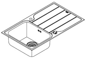 GROHE 31571SD1 - K500 mosogató 860 × 500 mm rozsdamentes acél