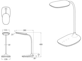 Globo 58455B - LED Dimmelhető érintős asztali lámpa BOTAL LED/9W/230V fekete