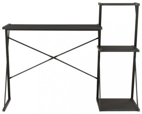 fekete íróasztal polccal 116 x 50 x 93 cm