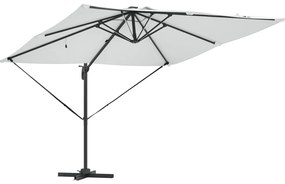 Konzolos Roma napernyő LED-del Homok 286x285x270 cm Alumínium