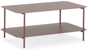 Terrakotta színű fém dohányzóasztal 58x90 cm Beatrix – MOME
