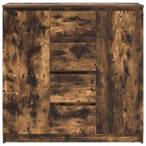 füstölt tölgy szerelt fa tálalószekrény fiókos 100,5x35x98,5 cm