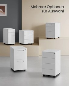 File CabinetSONGMICS gurulós irattartó szekrény, zárható, felhőfehér színben