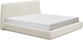 Bézs kárpitozott franciaágy ágyrács nélkül 180x200 cm Martina – Kave Home