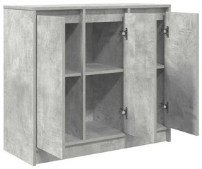 betonszürke szerelt fa tálalószekrény 85x34x76 cm