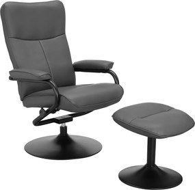 Szürke bőrutánzat relaxációs fotel lábtartóval Istad – Støraa